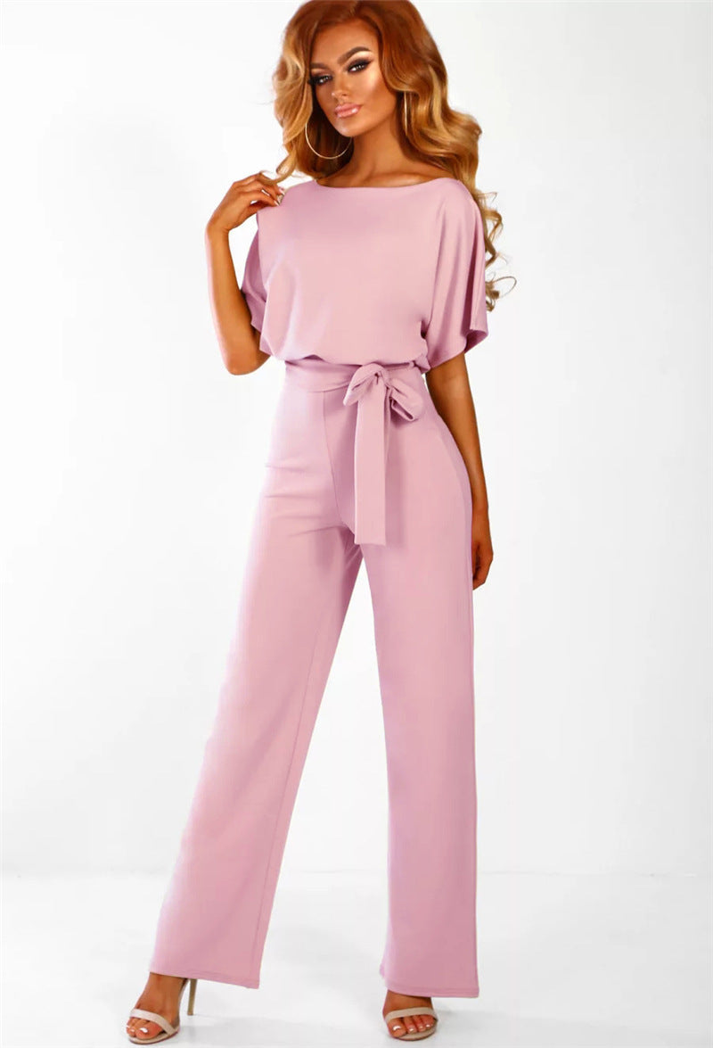  Lace-Up Button Short-Sleeved Women 